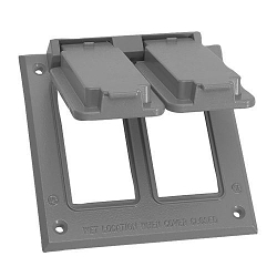 Appleton® ETP™ WVGG2 Self-Closing Weatherproof Outlet Box Cover, 4.53 in L x 4.53 in W, GFCI Device Cover, Die Cast Aluminum