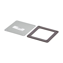 B-Line 44-12FCP Closure Plate, 4 in W x 4 in H, For Use With NEMA 12/IP54 Hinged Screw Clamp Cover Feed-Through Wireway, Steel, Gray