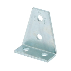 B-Line B118ZN Gusseted Shelf Angle, 4 Holes, 3-1/2 in L x 1-5/8 in W x 1/4 in THK, Steel