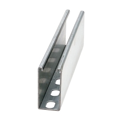 B-Line B11SH-120GLV Single Slotted Metal Framing Channel, 120 in L 1-5/8 in W 3-1/4 in D 12 ga THK, Low Carbon Steel, Pre-Galvanized, Domestic
