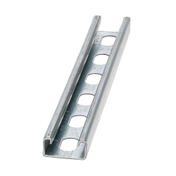 B-Line B54SH-120SS4 Single Slotted Metal Framing Channel, 120 in L 1-5/8 in W 13/16 in D 14 ga THK, 304 Stainless Steel, 304 Stainless Steel, Domestic