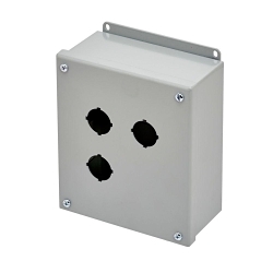 B-Line PB3 PB Series Standard Pushbutton Enclosure, 7-1/4 in L x 6-1/4 in W x 3 in D, (3) Outlets, NEMA 4X/12/13/IP65 NEMA Rating, Steel