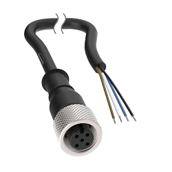 Banner Engineering BC-M12F4-22-10 Single End Cord Set, M12 x 1 Female Connector, 10 m L Cable