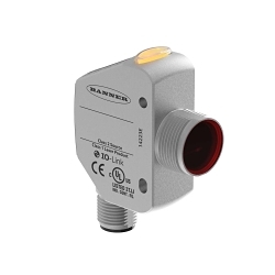 Banner Engineering Q4XTKLAF600-Q8 Q4X Laser Distance Sensor, Rectangle Shape, 25 to 600 mm, Red Laser Sensing Beam, 2 ms Response, NPN/PNP Output