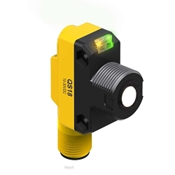 Banner Engineering QS18UPAQ8 Compact High Speed Ultrasonic Proximity Sensor, Time of Flight, PNP Output, 12 to 30 V DC