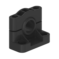Banner Engineering SMB18SF Flanged Mounting Bracket, For Use With QS18, Mini Beam, S18, M18 and T18 Series Sensor, 5 Holes, Thermoplastic Polyester, Black