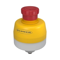 Banner Engineering SSA-EB1PLGR-12ECQ8 SSA Emergency Stop Button, 120 mm H x 80 mm W, 1NO-2NC Contact, Push Button Operator