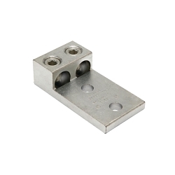BURNDY® K2A44U2N K2A-U Dual Rated Universal Terminal Lug, 500 to 1000 kcmil Copper/Stranded Aluminum Conductor, 1/2 in Stud, 2 Bolt Holes, Aluminum