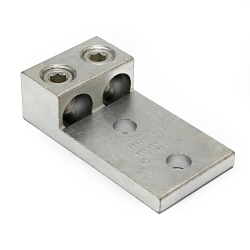 BURNDY® K2A44U2N K2A-U Dual Rated Universal Terminal Lug, 500 to 1000 kcmil Copper/Stranded Aluminum Conductor, 1/2 in Stud, 2 Bolt Holes, Aluminum