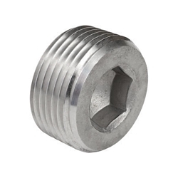 Calbriteâ„¢ S60700CSHP Counter-Sunk Hex Rigid Conduit Plug, 3/4 in, Stainless Steel, Polished Brite