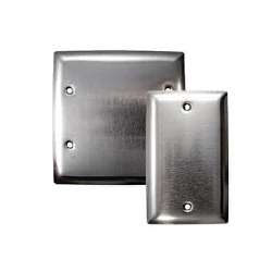 Calbrite™ S607BLPLTS Device Box Cover, 4-1/2 in L x 2-7/8 in W x 1/8 in D, Blank Cover, Stainless Steel