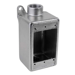 Calbrite™ S60700FDCS Type FDC Weatherproof Conduit Device Box, 316 Stainless Steel, 25 cu-in Capacity, 1 Gangs, 5.95 in L x 2.5 in W x 2.83 in H