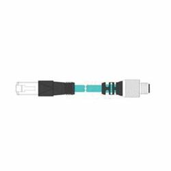 Cognex CCB-84901-1004-10 Straight Ethernet Cable, Cat 6, 26 AWG Copper Conductor, M12 to RJ45 Connector, 10 m L Cord, Green
