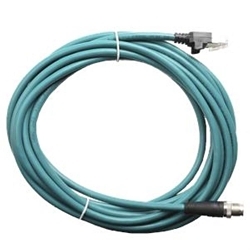 Cognex CCB-84901-2001-05 8400 Ethernet Cable, Cat 5E, RJ45 x M12 Connector, 5 m L Cord, Teal/Black