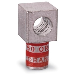 Color-Keyed® 58171 58100 1-Hole Non-Insulated Compression Lug With Peep Hole, 300 kcmil Copper Conductor, Die Code: 71, 1/2 in Stud, Copper