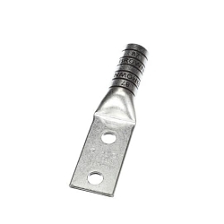 Color-Keyed® 54876BE 54800 2-Hole Non-Insulated Compression Lug, 500 kcmil Copper Conductor, Die Code: 87, 1/2 in Stud, Copper