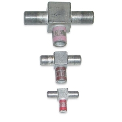 Color-Keyed® M2D40M-3 2-Load Male Motor Lead Pigtail Disconnect, 4/0 AWG Beryllium Copper Conductor, Die Code: 54, 3 in Stud, Copper