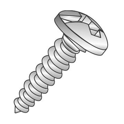 Cully™ 19025 Self-Tapping Sheet Metal Screw, #10-12, 1-1/2 in OAL, Pan Head, Phillips®/Slotted Drive, Steel, Zinc Plated