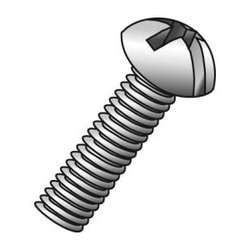 Cully™ 52364 Combination Machine Screw, #8-32, 4 in OAL, Steel, Round Head, Zinc Plated, Phillips®/Slotted Drive