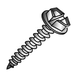 Cully™ 77232 Self-Tapping Sheet Metal Screw, #12-11, 2 in OAL, Hex Head, Slotted Drive, Steel, Zinc Plated