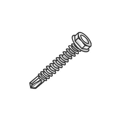Cully™ 79420 Tek Screw, 1/4-14, 1-1/4 in OAL, Hex Washer Head, Steel, Zinc Plated