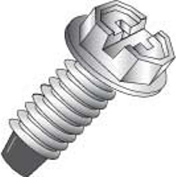 Cully™ 80022 Grounding Screw, #10-32 Screw, 3/8 in OAL, Hex/Phillips®/Slotted/Square Drive