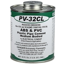 Dottie® PV32CL ABS and PVC Cement, 1 qt Can Container, Liquid, Clear, 0.92