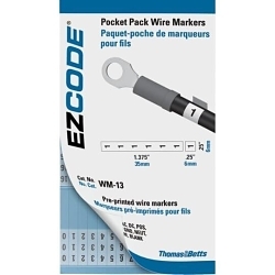 E-Z Code® WM-A-Z Pre-Printed Wire Marker Book, 5 in L x 3 in W, Black/White, Vinyl Cloth