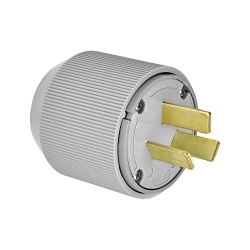 EATON Arrow Hart™ AutoGrip™ Eaton Wiring Devices 4524N Straight Blade Plug, 125/250 V AC, 50 A, 3 Poles, 3 Wires, Gray
