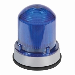 Edwards Signaling™ 125HALFB120A 125 Class Flashing Beacon, 120 VAC, Halogen Lamp, 3-1/4 in Dia, Panel Mount, Blue Lens