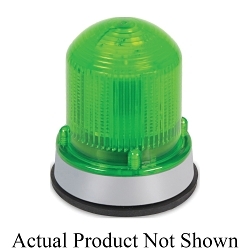 Edwards Signaling™ 125HALFG120A 125 Class Flashing Beacon, 120 VAC, Halogen Lamp, 3-1/4 in Dia, Surface Mount, Green Lens