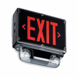 Emergi-Lite® WWSVX24N1RD4X2LGCW4 Survive-All™ SVX Exit Combination Unit, LED/MR16 Lamp, 120/277 VAC, White Housing, ON Legend