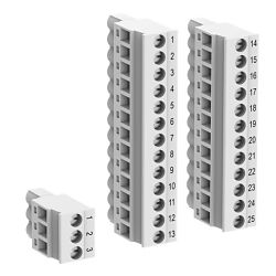 ABB TA5212-TSCL AC500-eCo Terminal block set. for PM503x, PM505x and PM507x. Screw front / cable side. 1 Power supply, 2 I/O connectors.