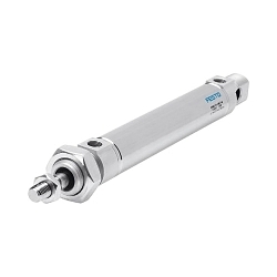 Festo 33975 DSNU Standard Round Cylinder, 25 mm Cylinder Bore, 25 mm L Stroke, 295 N at 6 bar Advance/247 N at 6 bar Return Max Force, Double Acting Cylinder Action