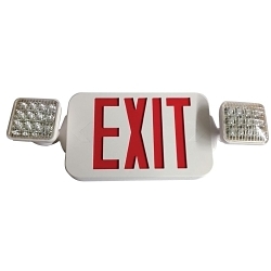 FULHAM® FireHorse™ FHEC33WRRC Electronic Remote Capable Combination Emergency Light and Exit Sign, LED Lamp, 3.52 W Fixture, 120/277 VAC, White Housing, EXIT Legend