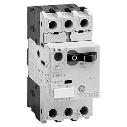 GE GPS1BSAF Class 10 Manual Motor Starter, ON/OFF/Trip Action, 3 Poles, IP20 Enclosure