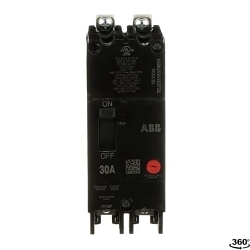 GE TEY230 Compact Lighting Panel Circuit Breaker, 120/240/277 V AC, 30 A, 14/65 kA Interrupt, 2 Poles, Thermal Magnetic Trip