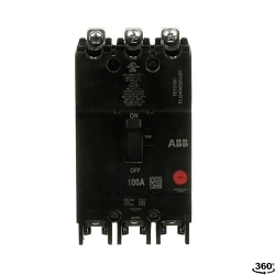GE TEY3100 Q-Line® Lighting Panel Circuit Breaker, 277/480 V AC, 100 A, 14 kA Interrupt, 3 Poles, Thermal Magnetic Trip