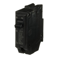 GE Q-Line® THQL1120 Type THQL Molded Case Circuit Breaker, 120/240 VAC, 20 A, 10 kA Interrupt, 1 Pole, Thermal Magnetic Trip