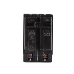 GE Q-Line® THQL2140 Type THQL Molded Case Circuit Breaker, 120/240 V AC, 40 A, 10 kA Interrupt, 2 Poles, Thermal Magnetic Trip