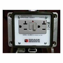 GracePorts® Inside-Outlet H-RF0-K3 H Series GFCI Receptacle, 120 VAC, 20 A, Gray