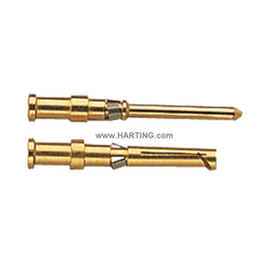 HARTING® 09 15 000 6123 Han D® Male Connector Contact, 1.1 mm Shell, 20 AWG, Copper Alloy