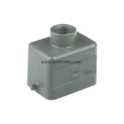 HARTING® 09 30 006 1441 Han® B Low Construction Connector Hood, Top, Die Cast Aluminum