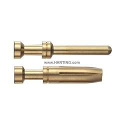 HARTING® 09 33 000 6123 Han E® Male Connector Contact, 2.25 mm Shell, 14 AWG, Copper Alloy