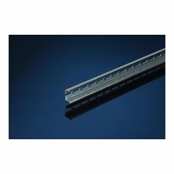 IBOCO OMEGA 3AF Perforated DIN Rail With Holes,) 18 mm L x 6.3 mm W Slots, 2 m L x 1 mm THK, Steel