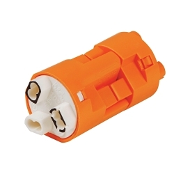 IDEAL® PowerPlug® 30-353XJ 3-Wire Standard Luminaire Disconnect, 18 to 12 AWG Wire, 1.48 in OAL, 3 Ports, Orange