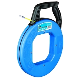 IDEAL® S-Class® Tuff-Grip™ Pro 31-063 Fish Tape With Eyelet, Case and Handle, 3/16 in Dia Tape, 100 ft L Tape, Round Profile, Fiberglass Tape