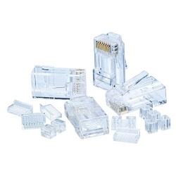 IDEAL® 85-366 Modular Plug, Cat 6 RJ45 Module, 8 Ports, Nylon, Clear