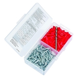 IDEAL® 90-052 Flange Anchor Kit, 201 Pieces, Plastic, Red