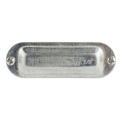 T&B® K50S Oval Raised Dome Conduit Body Cover With Stainless Steel Stamped Steel Screw, 1/2 in Hub, For Use With Series 35 EMT Conduits, Stamped Steel, Zinc Plated